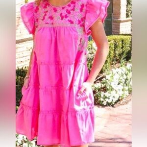 J Marie Brei Dress Embroidered  SM